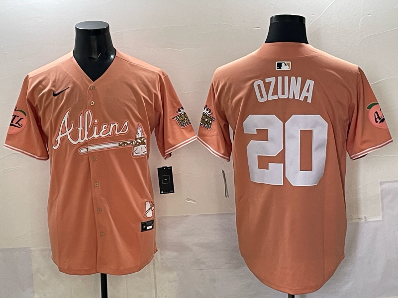 Men Atlanta Braves #20 Ozuna orange 2025 Nike MLB Jersey style 023